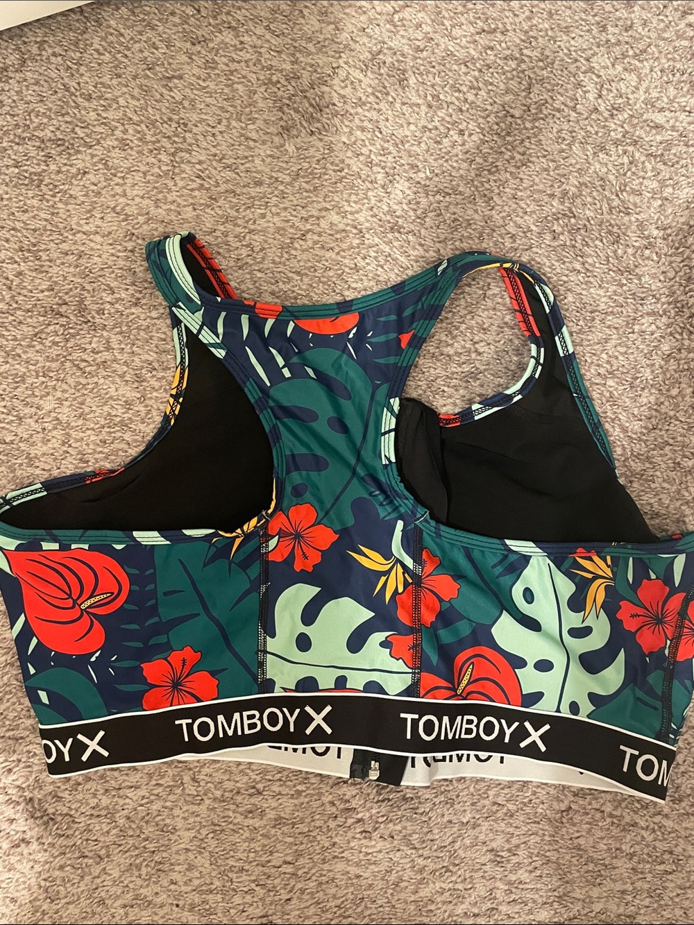 TomboyX Tropical Front-Zip Swim top bikini size 3x - Picture 4 of 4